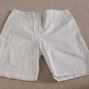 Lands' End Women White Cotton Shorts